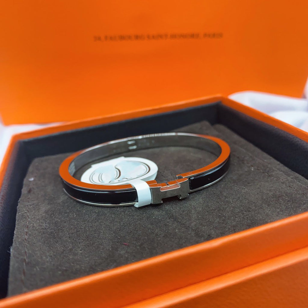 [Clover Jewelry]CLASSIC HM CLIC BLACK 8MM ENAMEL BRACELET