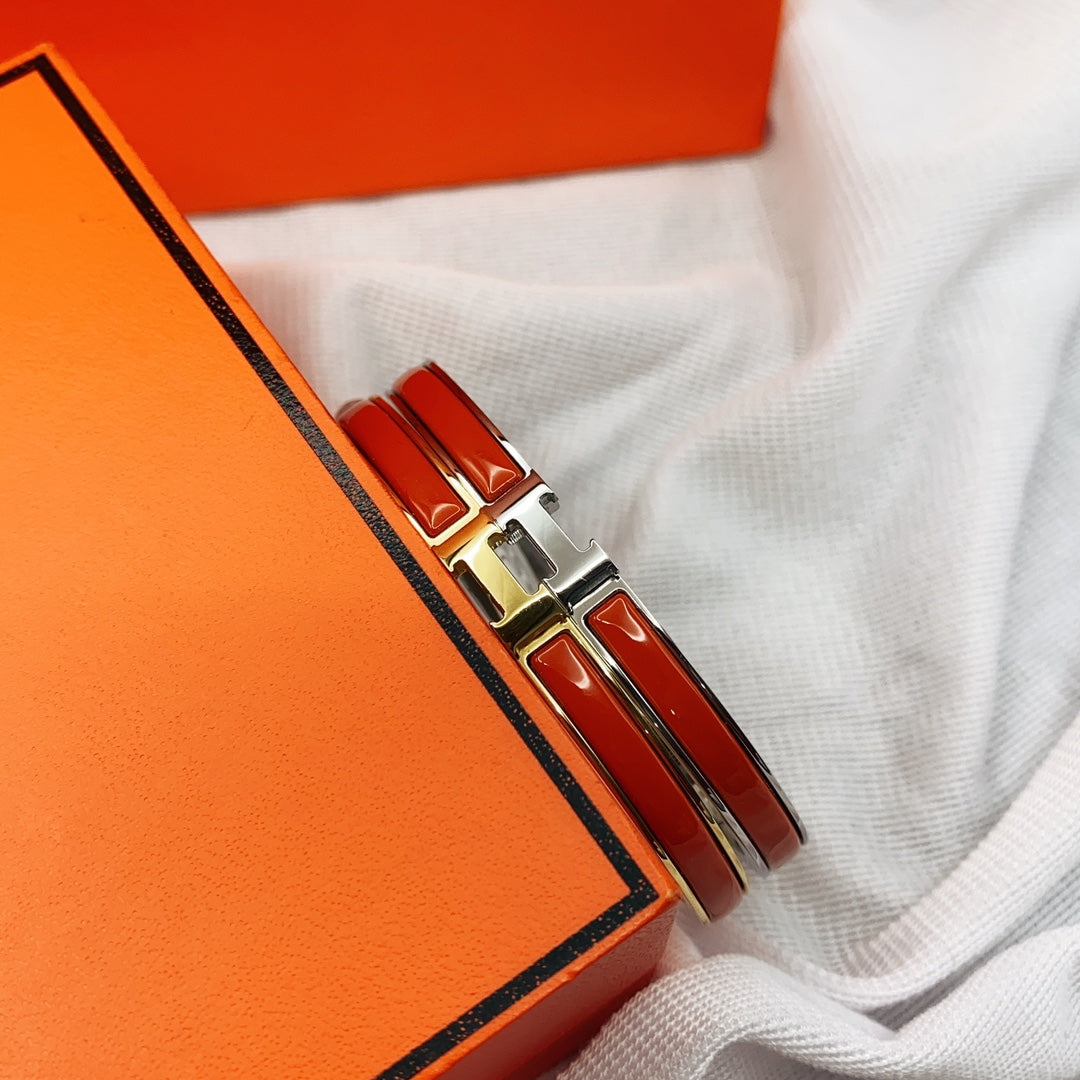 [Clover Jewelry]CLASSIC HM CLIC RED 8MM ENAMEL BRACELET