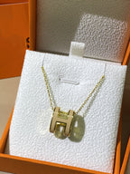 [Clover Jewelry]HM CLIC YELLOW ENAMEL GOLD NECKLACE