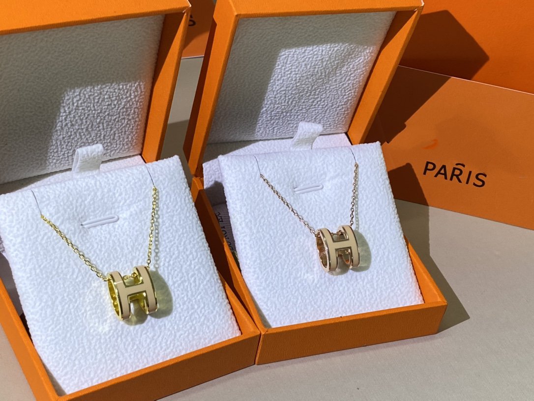 [Clover Jewelry]HM CLIC YELLOW ENAMEL GOLD NECKLACE