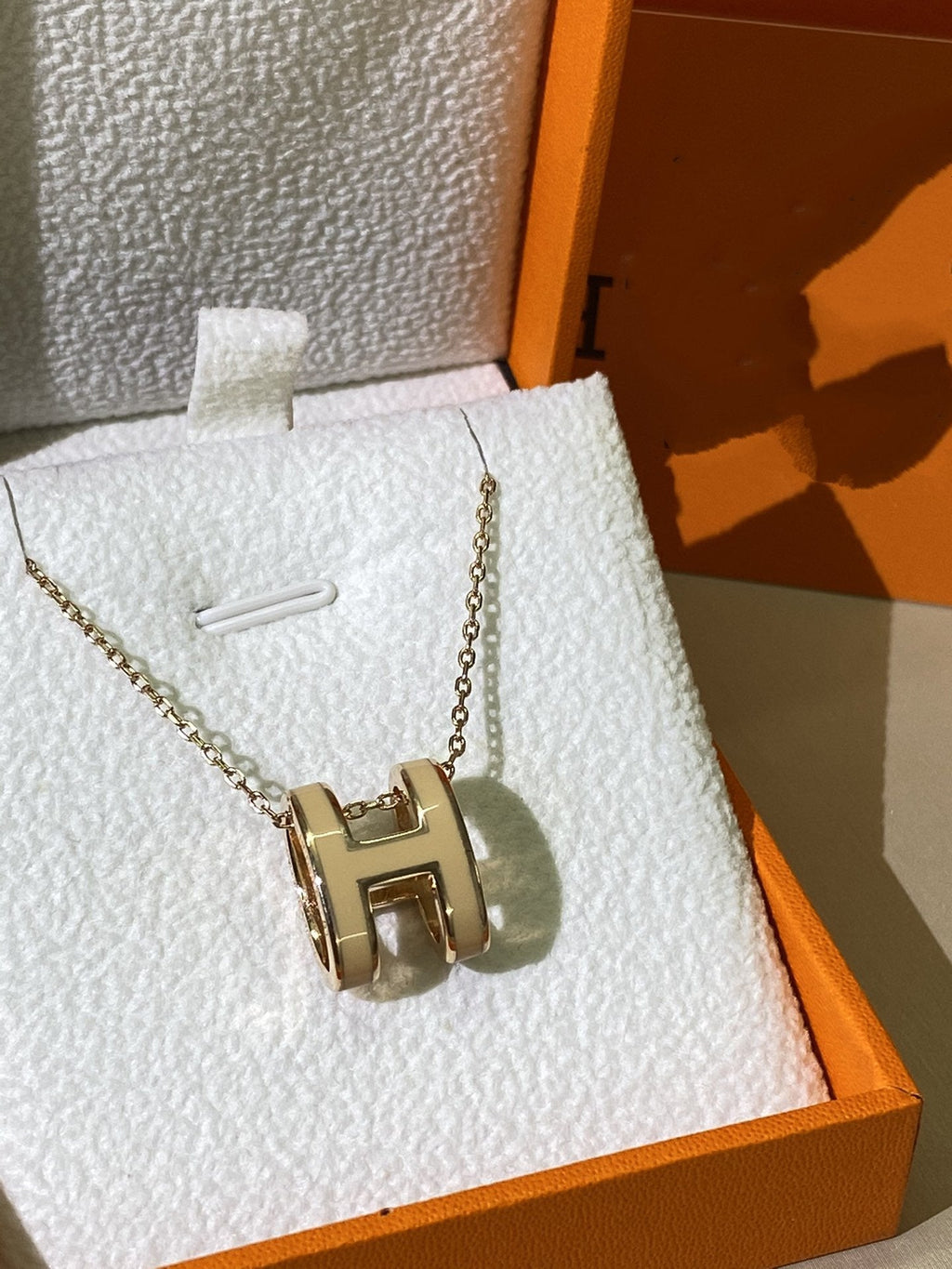 [Clover Jewelry]HM CLIC YELLOW ENAMEL GOLD NECKLACE