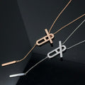 [Clover Jewelry]HM-HALSKETTE PLATIN ROSÉGOLD DIAMANT