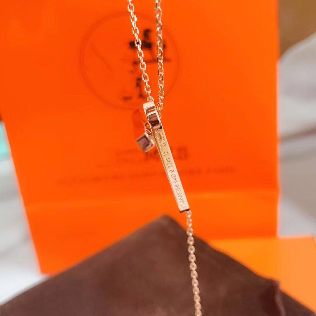 [Clover Jewelry]HM-HALSKETTE PLATIN ROSÉGOLD DIAMANT