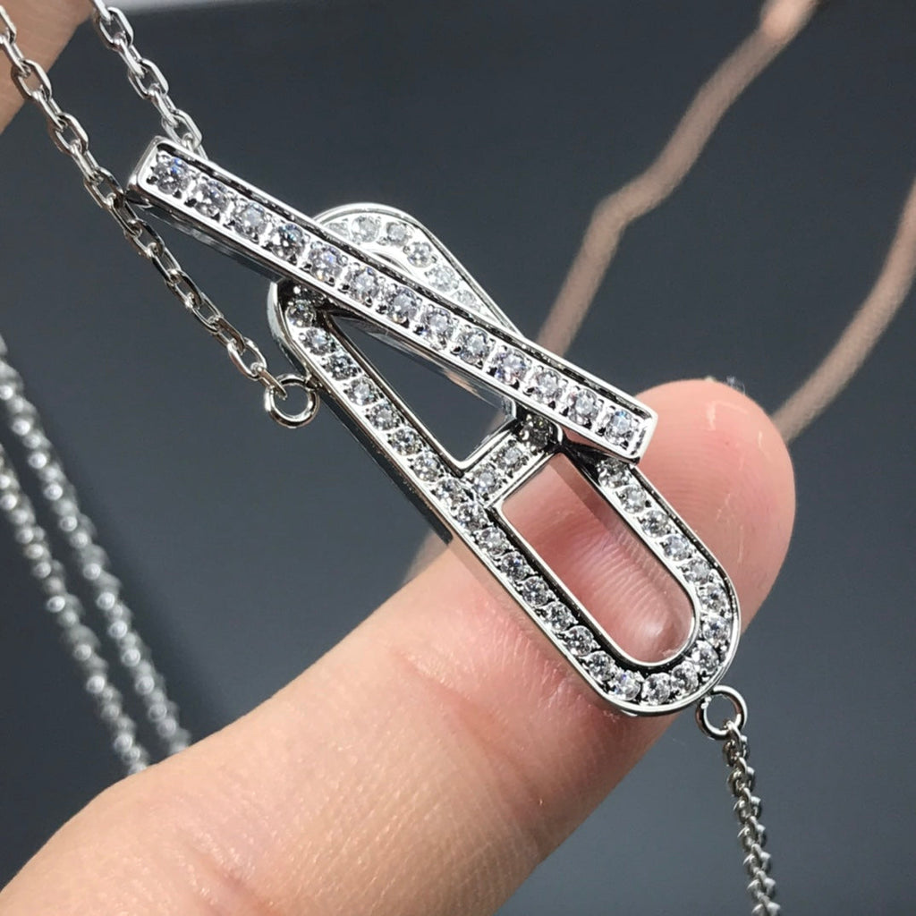 [Clover Jewelry]HM-HALSKETTE PLATIN ROSÉGOLD DIAMANT