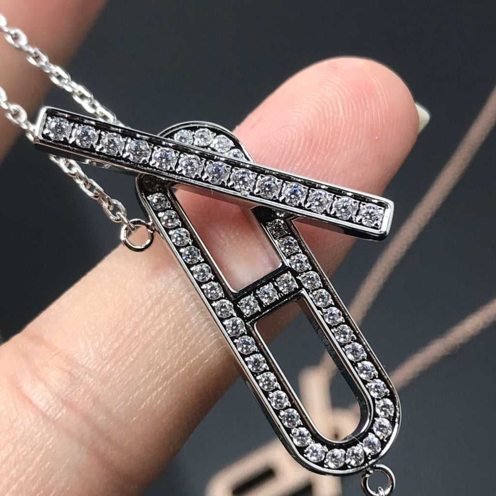 [Clover Jewelry]HM-HALSKETTE PLATIN ROSÉGOLD DIAMANT