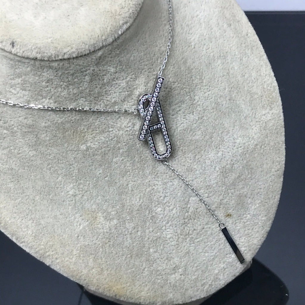 [Clover Jewelry]HM-HALSKETTE PLATIN ROSÉGOLD DIAMANT