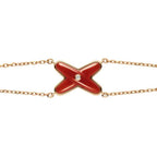 [Clover Jewelry]JEUX BRACELET CARNELIAN PINK GOLD 1 DIAMOND