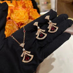 [Clover Jewelry]DREAM NECKLACE CARNELIAN DIAMOND PINK GOLD