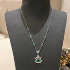 [Clover Jewelry]DREAM HALSKETTE MALACHIT DIAMANT SILBER