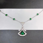 [Clover Jewelry]DREAM HALSKETTE MALACHIT DIAMANT SILBER