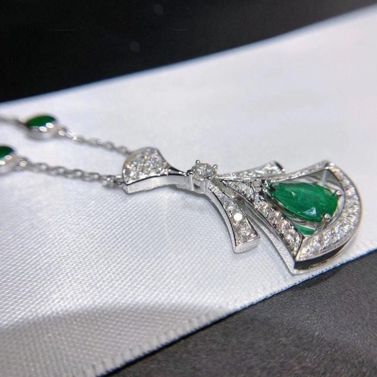 [Clover Jewelry]DREAM HALSKETTE MALACHIT DIAMANT SILBER