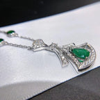 [Clover Jewelry]DREAM HALSKETTE MALACHIT DIAMANT SILBER