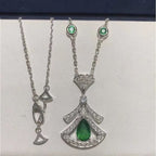 [Clover Jewelry]DREAM HALSKETTE MALACHIT DIAMANT SILBER