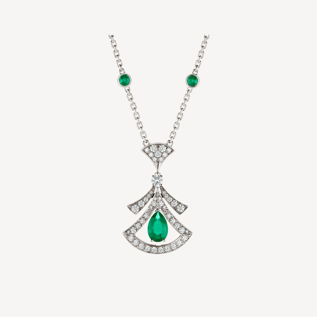 [Clover Jewelry]DREAM HALSKETTE MALACHIT DIAMANT SILBER