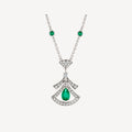 [Clover Jewelry]DREAM HALSKETTE MALACHIT DIAMANT SILBER