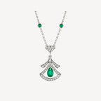 [Clover Jewelry]DREAM HALSKETTE MALACHIT DIAMANT SILBER