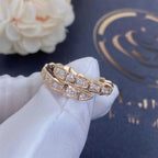 [Clover Jewelry]SERPENTI RING PINK GOLD DIAMOND PAVED 4MM