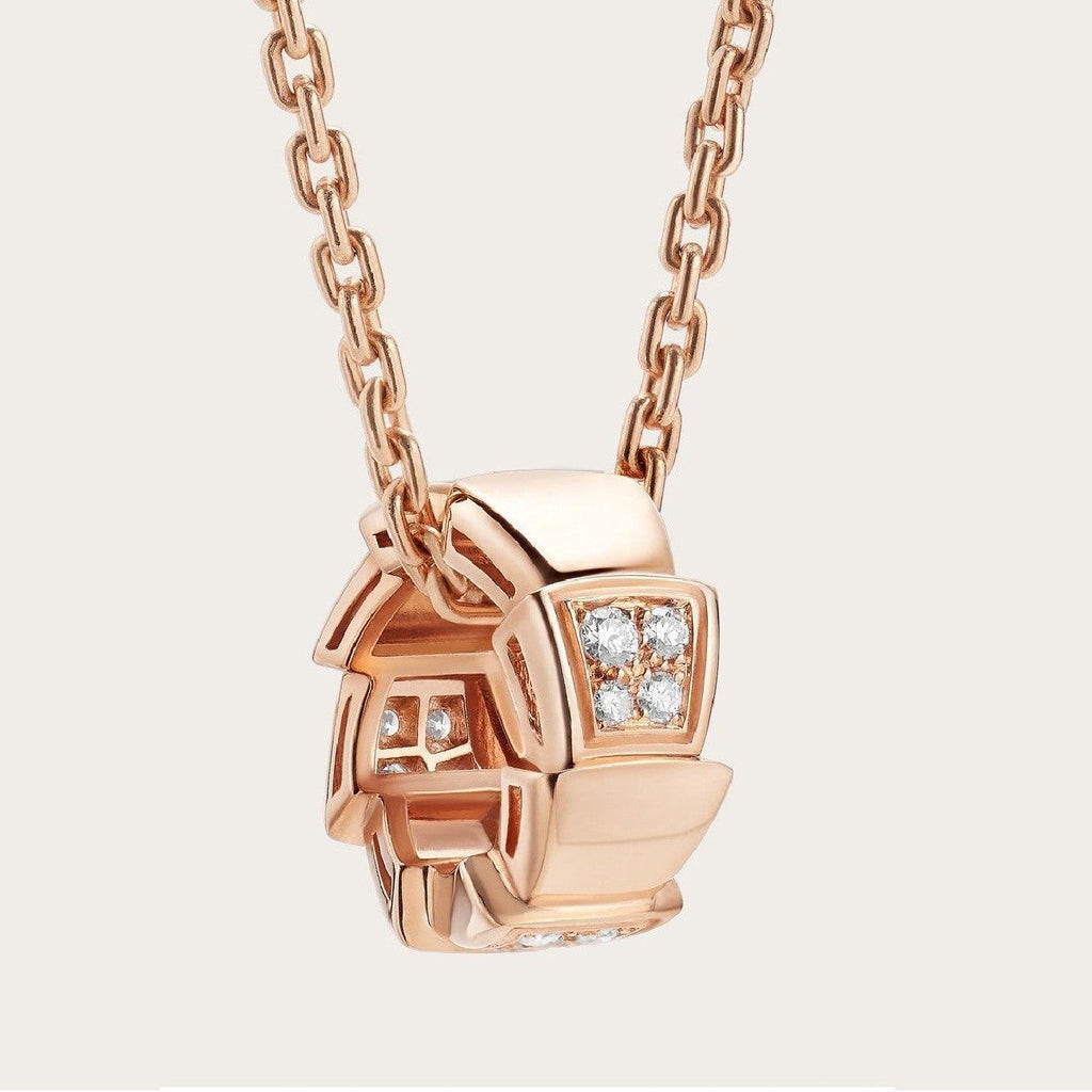 [Clover Jewelry]セルペンティ ペンダント ダイヤモンド ピンクゴールド ネックレス