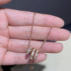 [Clover Jewelry]SERPENTI PINK GOLD NECKLACE DOUBLE RING DIAMOND