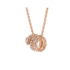 [Clover Jewelry]SERPENTI PINK GOLD NECKLACE DOUBLE RING DIAMOND