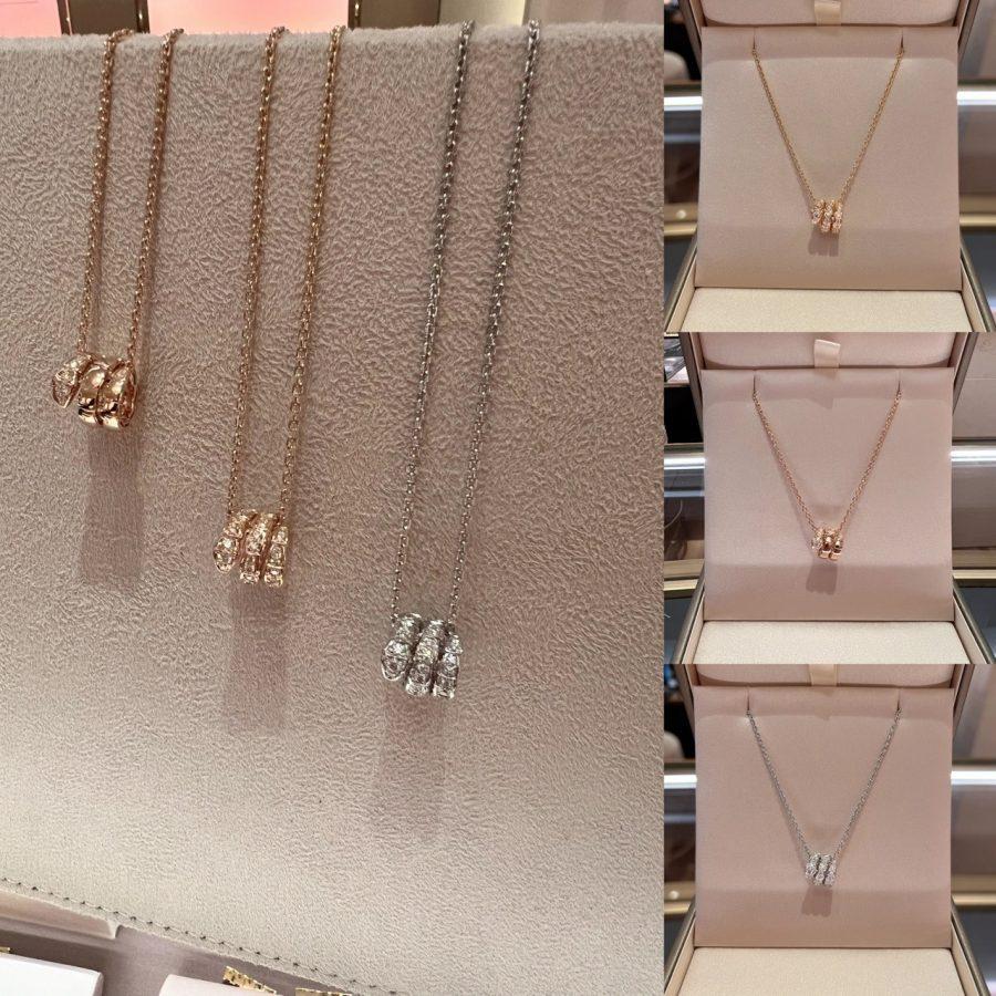 [Clover Jewelry]SERPENTI  NECKLACE DOUBLE RING DIAMOND