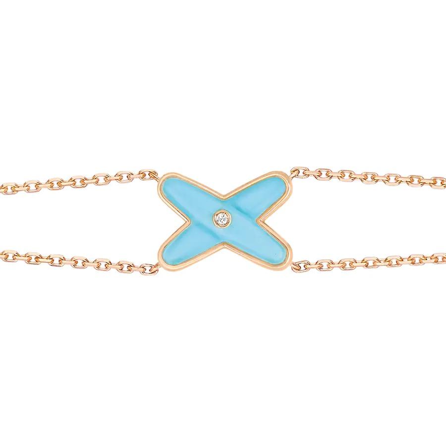 [Clover Jewelry]JEUX BRACELET TURQUOISE PINK GOLD 1 DIAMOND