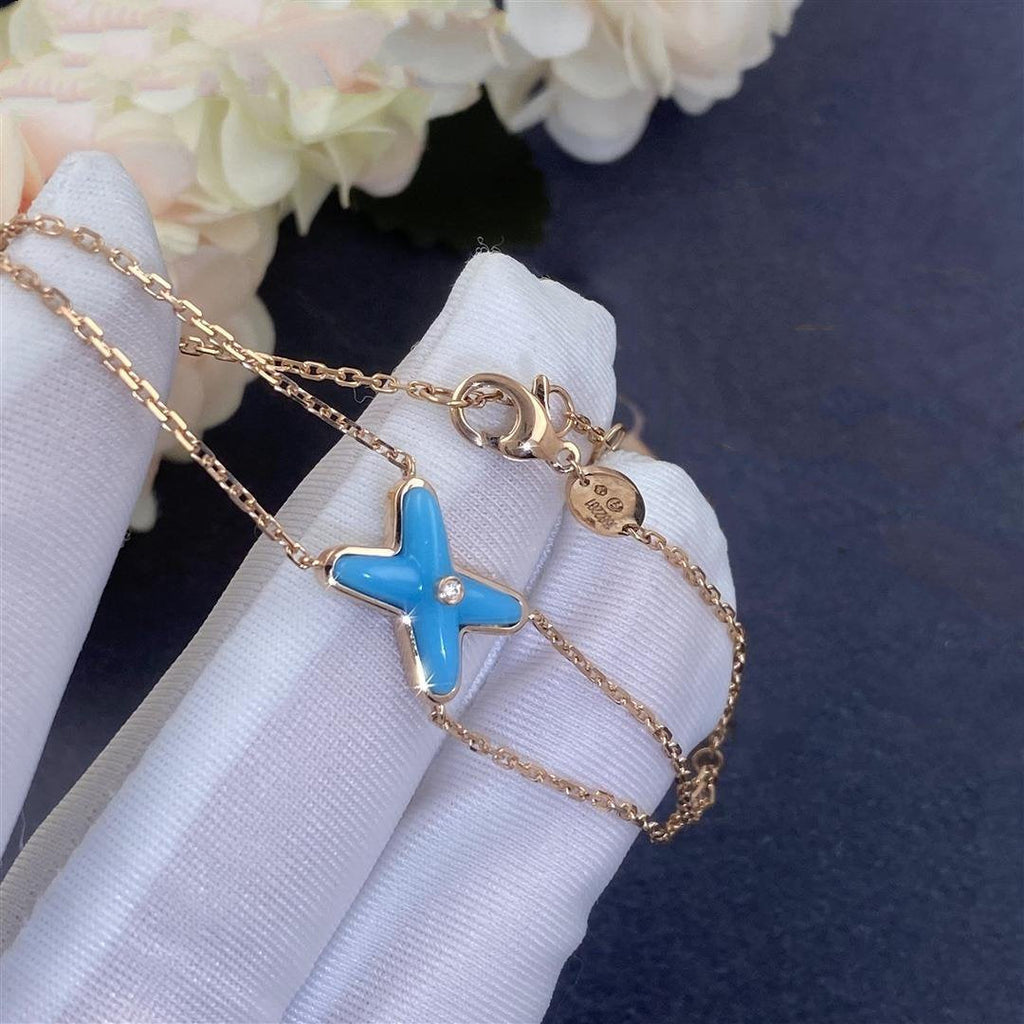 [Clover Jewelry]JEUX BRACELET TURQUOISE PINK GOLD 1 DIAMOND