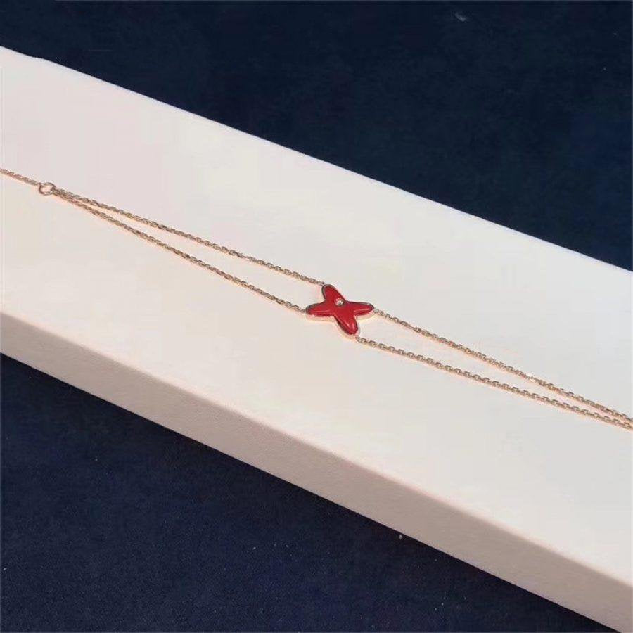 [Clover Jewelry]JEUX BRACELET CARNELIAN PINK GOLD 1 DIAMOND