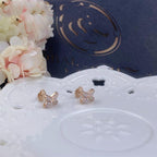 [Clover Jewelry]JEUX DE PINK GOLD DIAMOND EARRINGS