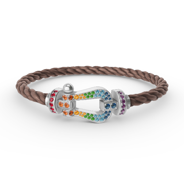 [Clover Jewelry]FORC LARGE HORSESHOE  COLORED DIAMOND BRACELET SILVER