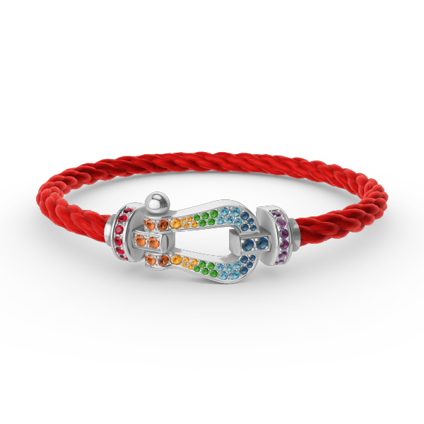 [Clover Jewelry]FORC LARGE HORSESHOE  COLORED DIAMOND BRACELET SILVER