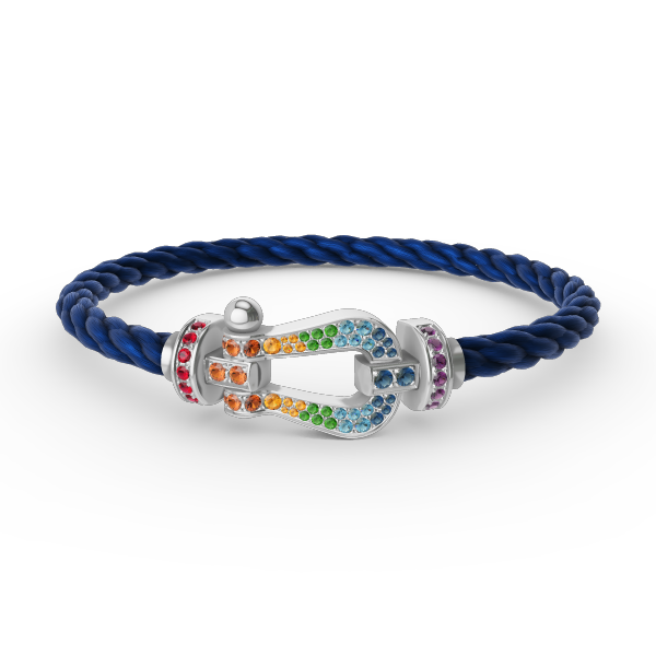 [Clover Jewelry]FORC LARGE HORSESHOE  COLORED DIAMOND BRACELET SILVER