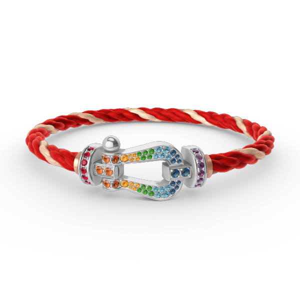[Clover Jewelry]FORC LARGE HORSESHOE  COLORED DIAMOND BRACELET SILVER