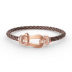 [Clover Jewelry]FORCE LARGE HORSESHOE HALF DIAMOND BRACELET ROSE GOLD