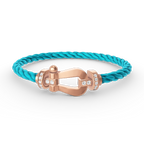 [Clover Jewelry]FORCE LARGE HORSESHOE HALF DIAMOND BRACELET ROSE GOLD