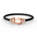 [Clover Jewelry]FORCE LARGE HORSESHOE HALF DIAMOND BRACELET ROSE GOLD