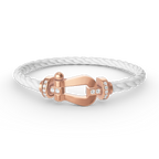 [Clover Jewelry]FORCE LARGE HORSESHOE HALF DIAMOND BRACELET ROSE GOLD