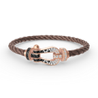 [Clover Jewelry]FORCE LARGE HORSESHOE BLACK WHITE DIAMOND BRACELET ROSE GOLD