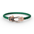 [Clover Jewelry]FORCE LARGE HORSESHOE BLACK WHITE DIAMOND BRACELET ROSE GOLD