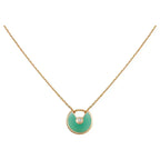 [Clover Jewelry]AMULETTE GOLD MALACHIT HALSKETTE