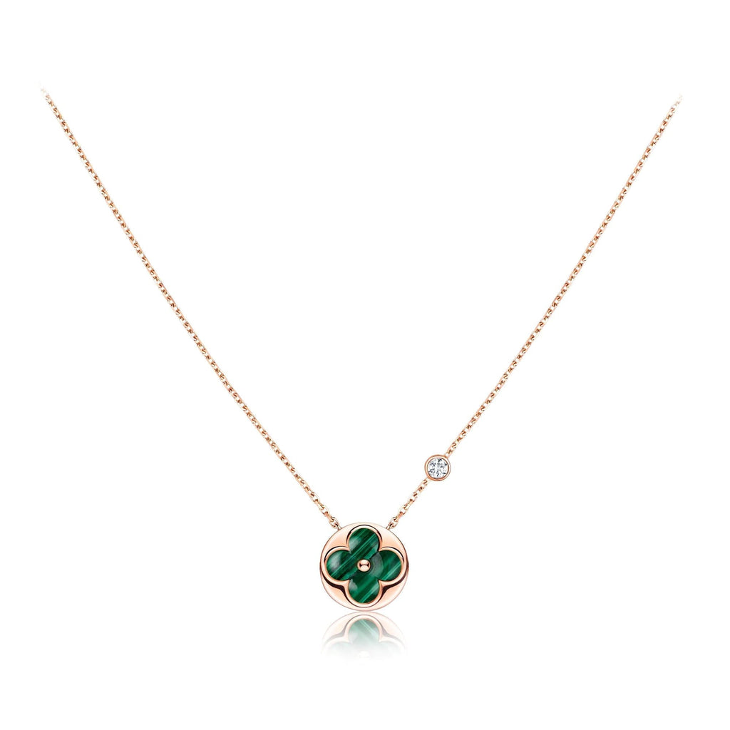 [Clover Jewelry]SONNENANHÄNGER ROSÉGOLD 1 DIAMANT HALSKETTE