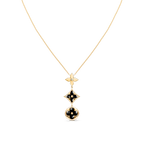 [Clover Jewelry]HALSKE TTE AUS ROSÉGOLD MIT STERN-, SONNEN- UND ONYX-ANHÄNGER