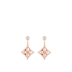 [Clover Jewelry]DOUBLE STAR PINK GOLD MOP DROP EARRINGS