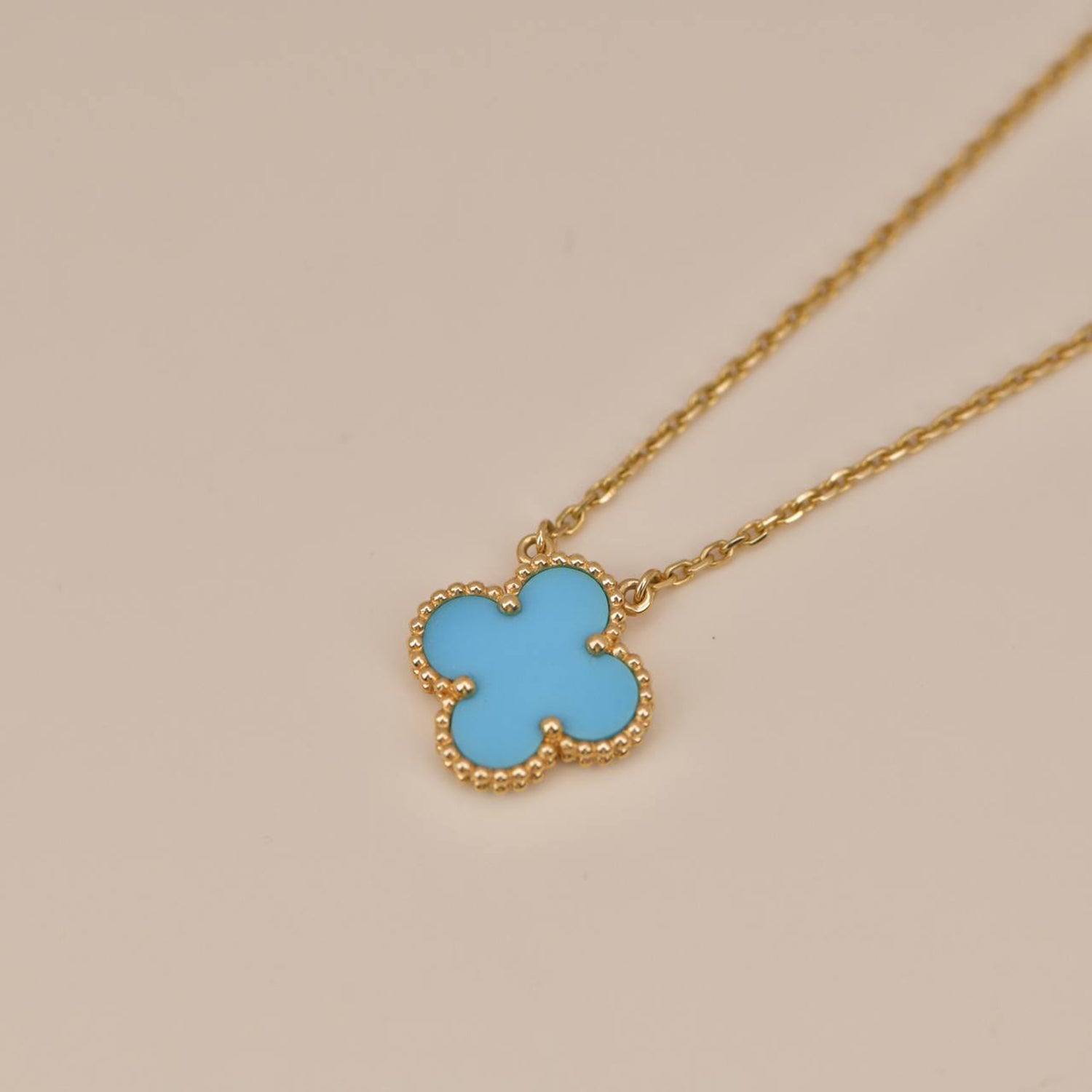 [Clover Jewelry]CLOVER 15MM VINTAGE TURQUOISE NECKLACE