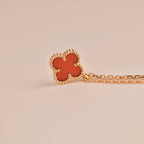 [Clover Jewelry]CLOVER MINI 9.5MM WHITE CARNELIANS NECKLACE