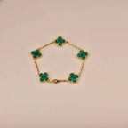 [Clover Jewelry]CLOVER 5 MOTIFS MALACHITE BRACELET