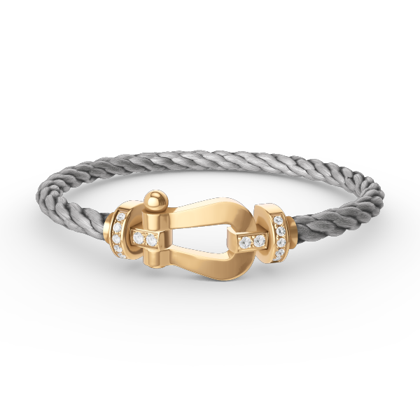 [Clover Jewelry]ホースシューラージ ハーフダイヤモンド ブレスレット ゴールド
