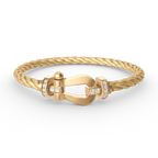 [Clover Jewelry]ホースシューラージ ハーフダイヤモンド ブレスレット ゴールド