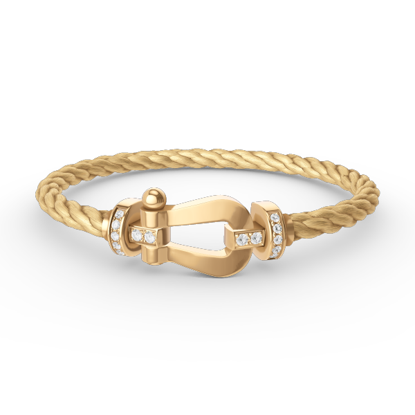 [Clover Jewelry]FORCE LARGE HORSESHOE HALF DIAMOND BRACELET GOLD