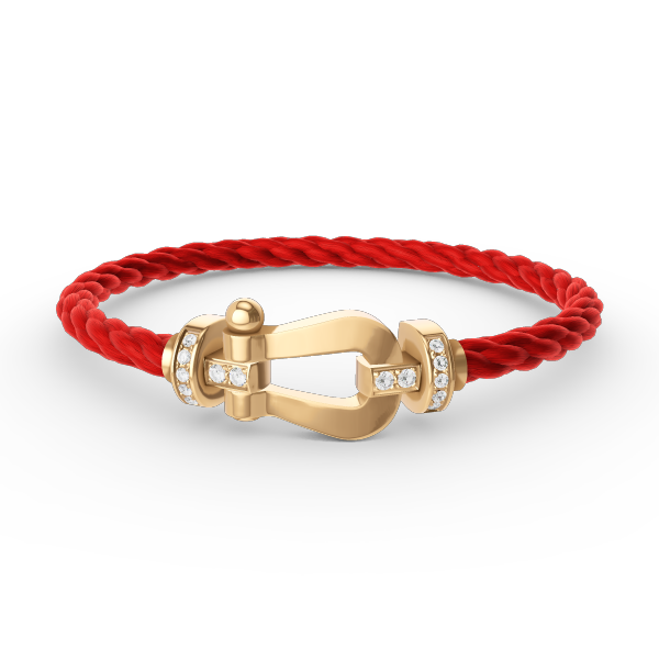 [Clover Jewelry]ホースシューラージ ハーフダイヤモンド ブレスレット ゴールド
